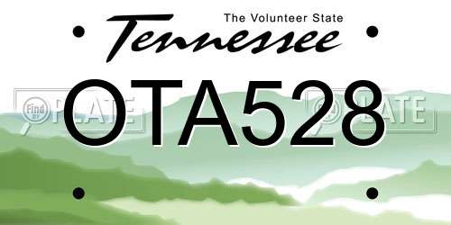 OTA528 Tennessee License Plate