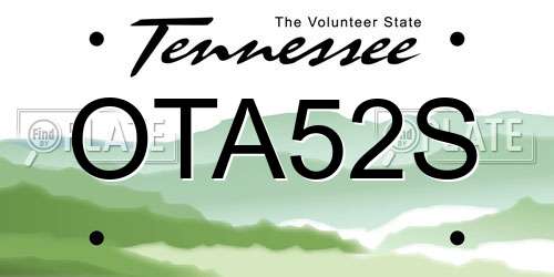 OTA52S Tennessee License Plate