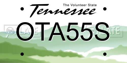 OTA55S Tennessee License Plate