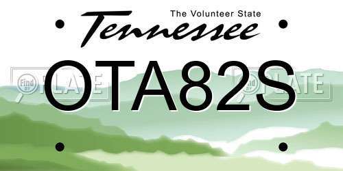 OTA82S Tennessee License Plate
