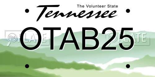 OTAB25 Tennessee License Plate