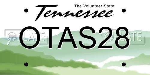 OTAS28 Tennessee License Plate