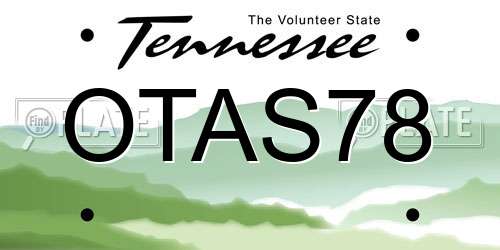 OTAS78 Tennessee License Plate