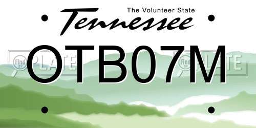 OTB07M Tennessee License Plate