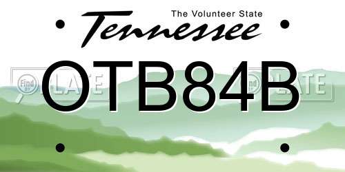 OTB84B Tennessee License Plate