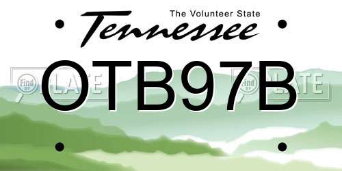 OTB97B Tennessee License Plate