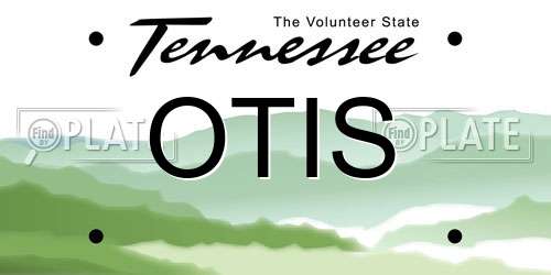 OTIS Tennessee License Plate