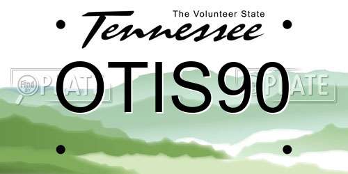 OTIS90 Tennessee License Plate