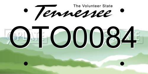 OTO0084 Tennessee License Plate