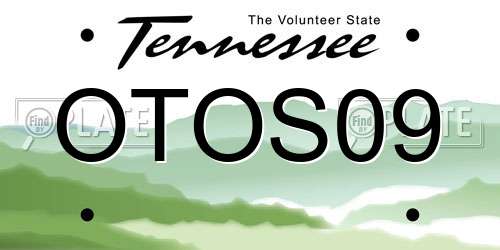 OTOS09 Tennessee License Plate
