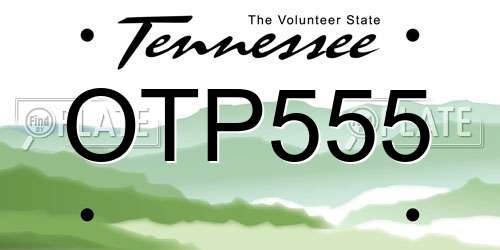 OTP555 Tennessee License Plate