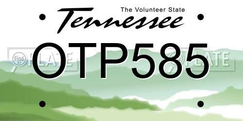 OTP585 Tennessee License Plate