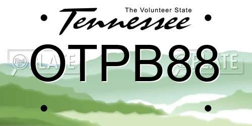 OTPB88 Tennessee License Plate