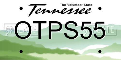 OTPS55 Tennessee License Plate