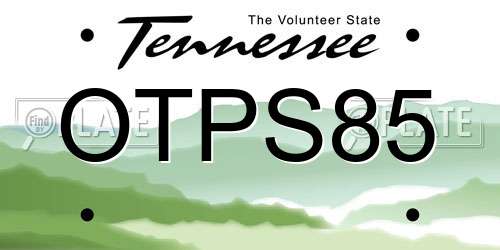 OTPS85 Tennessee License Plate