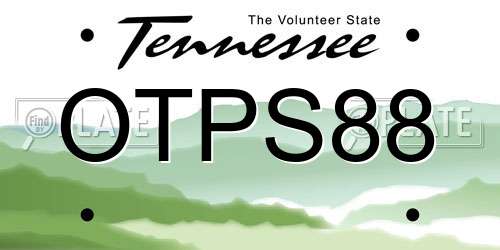 OTPS88 Tennessee License Plate