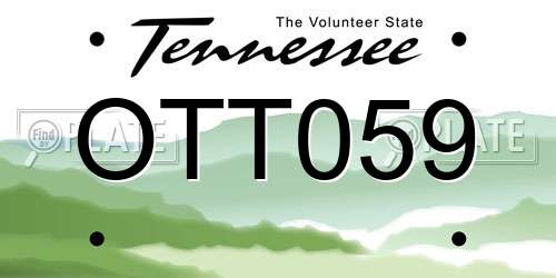 OTT059 Tennessee License Plate
