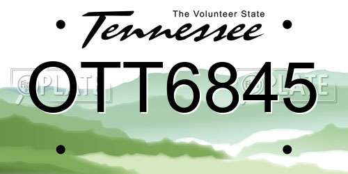 OTT6845 Tennessee License Plate