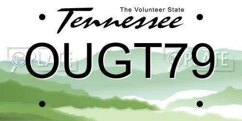 OUGT79 Tennessee License Plate