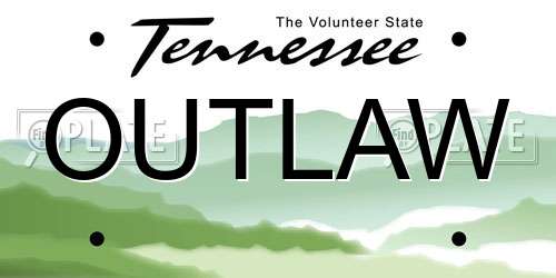 OUTLAW Tennessee License Plate