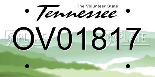 OV01817 Tennessee License Plate