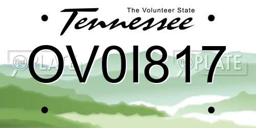 OV0I817 Tennessee License Plate