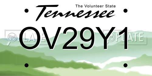 OV29Y1 Tennessee License Plate