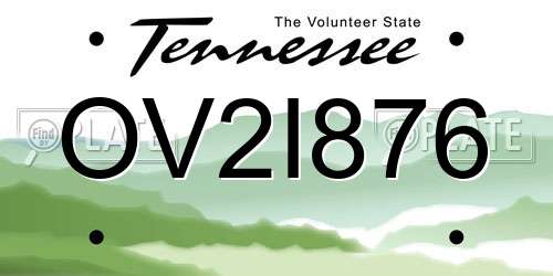 OV2I876 Tennessee License Plate