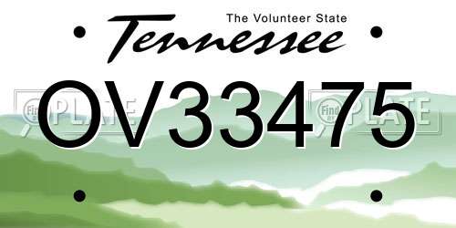 OV33475 Tennessee License Plate