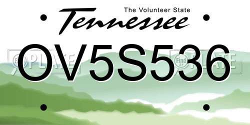 OV5S536 Tennessee License Plate