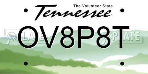 OV8P8T Tennessee License Plate