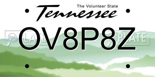 OV8P8Z Tennessee License Plate