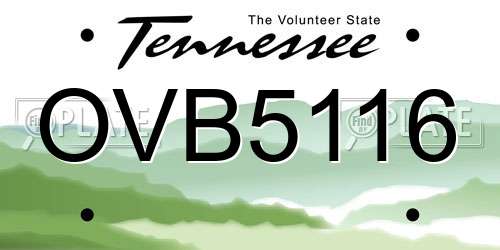 OVB5116 Tennessee License Plate