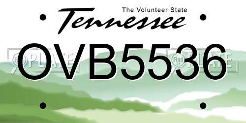 OVB5536 Tennessee License Plate
