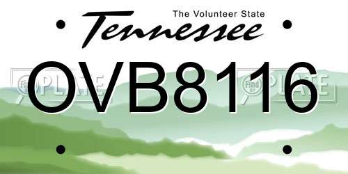 OVB8116 Tennessee License Plate