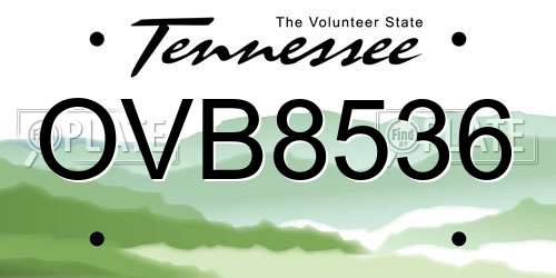 OVB8536 Tennessee License Plate