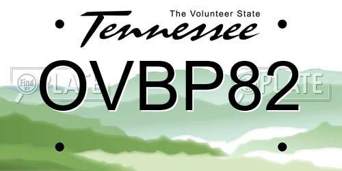 OVBP82 Tennessee License Plate