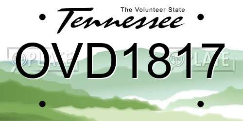 OVD1817 Tennessee License Plate