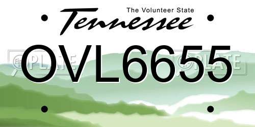 OVL6655 Tennessee License Plate