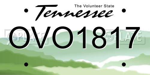 OVO1817 Tennessee License Plate