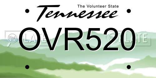OVR520 Tennessee License Plate