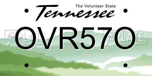 OVR57O Tennessee License Plate