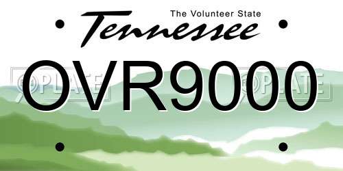 OVR9000 Tennessee License Plate