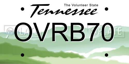 OVRB70 Tennessee License Plate