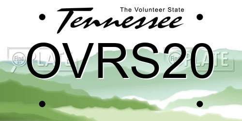 OVRS20 Tennessee License Plate