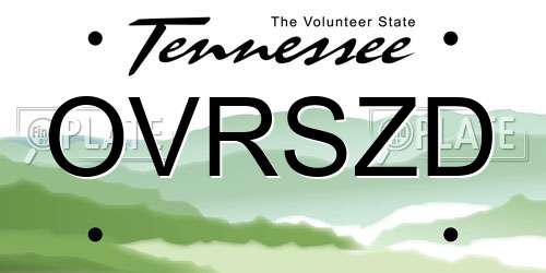 OVRSZD Tennessee License Plate