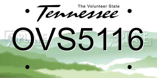 OVS5116 Tennessee License Plate