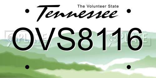 OVS8116 Tennessee License Plate