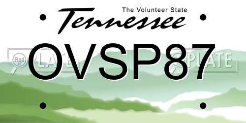 OVSP87 Tennessee License Plate