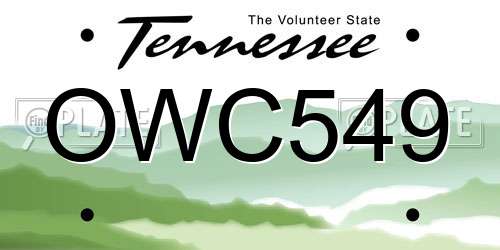 OWC549 Tennessee License Plate